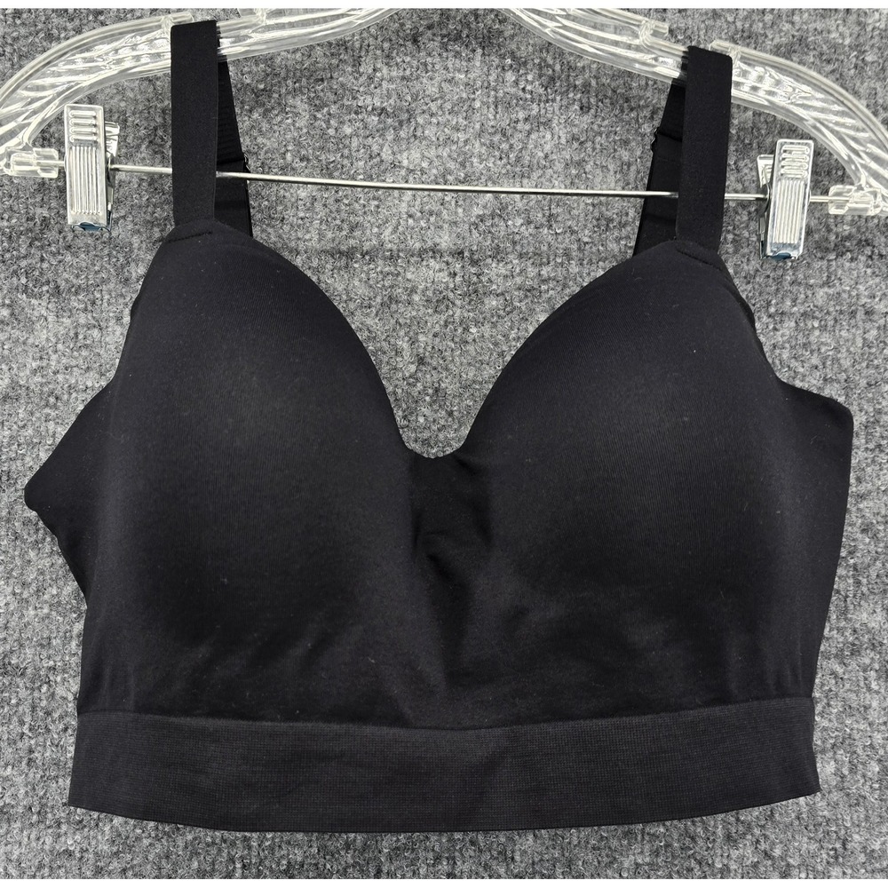 Truekind Shapermint Wireless Shaping Bra Sz 2XL Black Comfort Support 10210